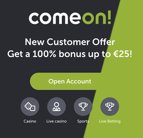 an image showing comeon pay n play casino's gameplay, bonus details and game visuals