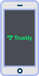 a mobile phone showing pay n play trustly logo